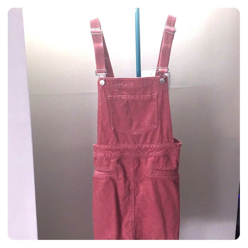 H&M pink corduroy overall dress